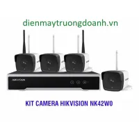 Bộ 4 camera IP NK42W0 Hikvision trụ bullet ngoài trời 2MP